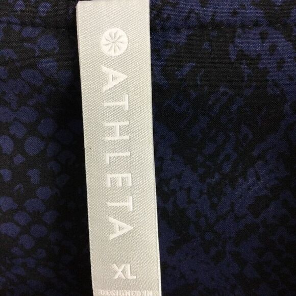 Athleta Women Brooklyn Bomber Track Python Print Full Zip Jacket Blue Sz XLarge - Picture 9 of 10